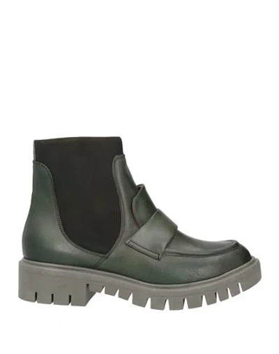 Anima Woman Ankle Boots Dark Green Size 10 Soft Leather
