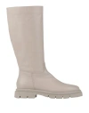 Anima Woman Boot Beige Size 8 Leather In Gray