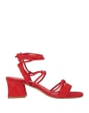 ANIMA ANIMA WOMAN SANDALS RED SIZE 9 LEATHER