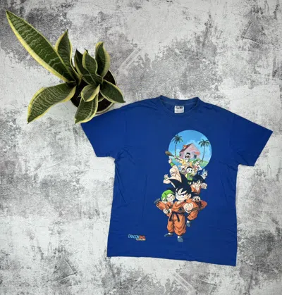 Pre-owned Anima X Cartoon Network Vintage Very 1986 Dragonball Anime Sols T Shirt In Blue