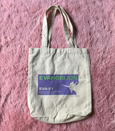 Pre-owned Anima X Comics Neon Genesis Evangelion “eva-01” Tote Bag In Cream