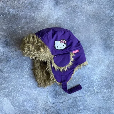Pre-owned Anima X Lil Peep Y2k Hello Kitty Lil Peep Trapper Hat Ushanka Avantgarde In Purple