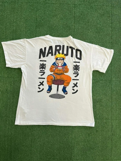 Pre-owned Anima X Vintage Naruto Ichiraku Ramen Shop Y2k Japan White Anime T Shirt