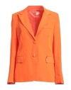 Animagemella Woman Blazer Orange Size 8 Polyester, Elastane