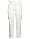 Animagemella Woman Pants Ivory Size 10 Polyester, Elastane In White