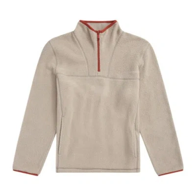 Animal Alfie Contrast Detail Borg Half Zip Fleece Top In Neutral