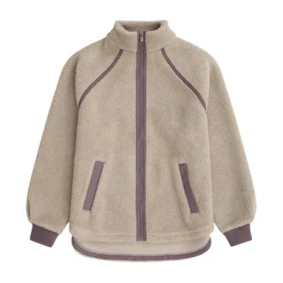 Animal Bonnie Borg Trim Fleece Jacket In Brown
