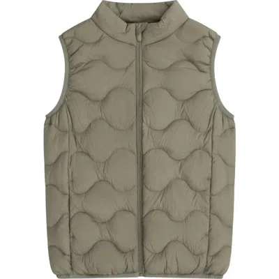 Animal Childrens/kids Quilted Water Resistant Sleeveless Vest In Green