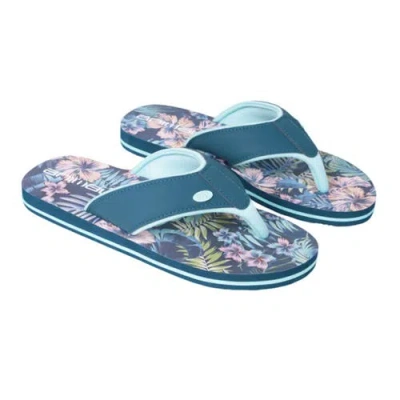 Animal Leaf Print Flip Flops In Multi