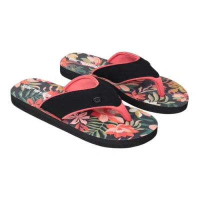 Animal Leaf Print Flip Flops In Multi