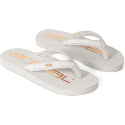 Animal Logo Flip Flops In White