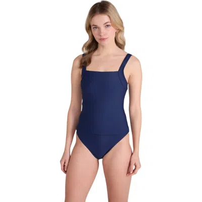 Animal Plain Tankini Top In Blue