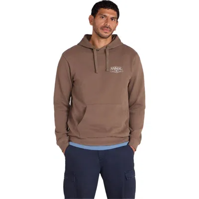 Animal River Logo Hoodie In Brown