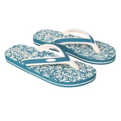 Animal Swish Patterned Flip Flops In Blue