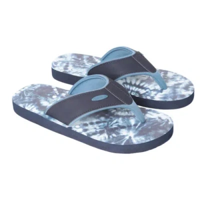 Animal Swish Tie Dye Flip Flops In Blue