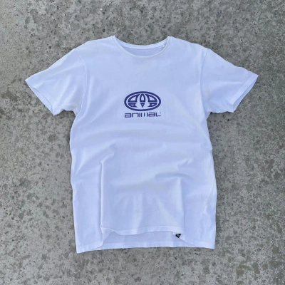 Pre-owned Animal Tee X Vintage Animal T-shirts Big Logo Skate Wear Y2k 90's Usa In White