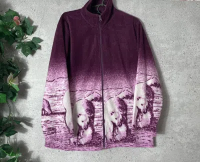 Pre-owned Animal Tee X Vintage Bear Print Vintage Animal Fleece Jacket In Multicolor