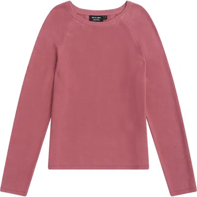 Animal Textured Cotton Sweater In Pink