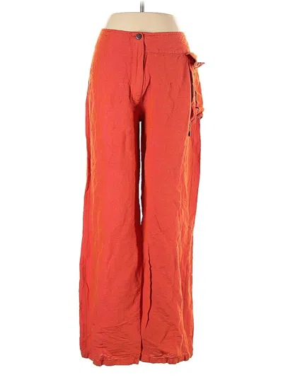 Pre-owned Animale Linen Pants In Orange