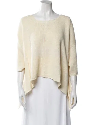 Pre-owned Animale Linen Scoop Neck Sweater W/ Tags In Neutral