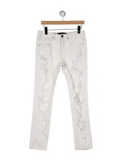 Pre-owned Animale Mid-rise Straight Leg Jeans In Neutral