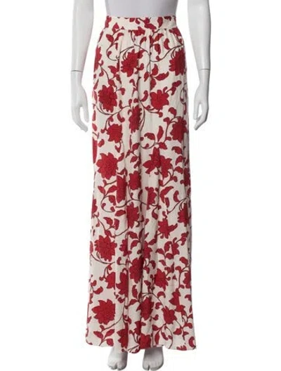 Pre-owned Animale Silk Long Skirt In Red