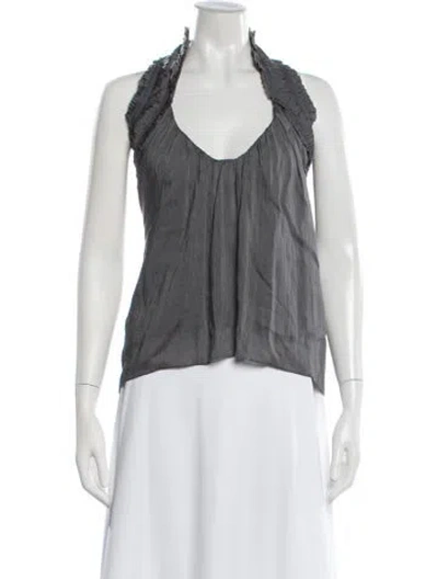 Pre-owned Animale Vintage Halterneck Top In Gray