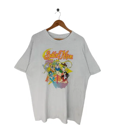 Pre-owned Anime Vintage Sailor Moon  Manga Tee Inuyasha In White