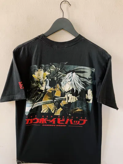 Pre-owned Anime X Vintage 90's Cowboy Bebop The Red Dragon Odm T-shirt In Black