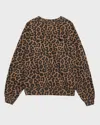 Anine Bing Miles Sweatshirt In Black And Brown Leopard In Brown