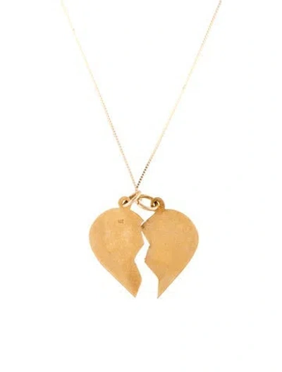 Pre-owned Anine Bing 14k Broken Heart Pendant Necklace, 18" In Multi