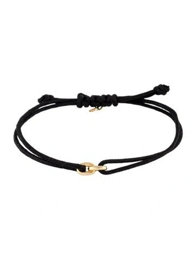 Pre-owned Anine Bing 14k Cord Link Bracelet, 9.75" In Black
