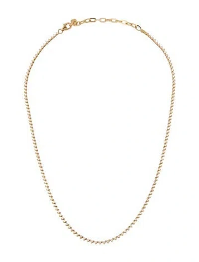 Pre-owned Anine Bing 14k Diamond Tennis Necklace, 16.75" In Multi