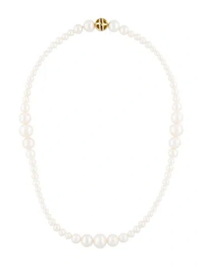 Pre-owned Anine Bing 14k Gradual Pearl Necklace, 16.75" In Multi