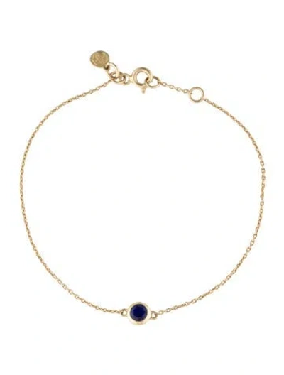 Pre-owned Anine Bing 14k Surface Diffused Sapphire Station Bracelet, 7" In Multi