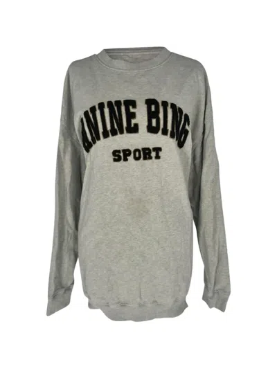 Pre-owned Anine Bing 2020s Sport Crew-neck Sweater In Grey