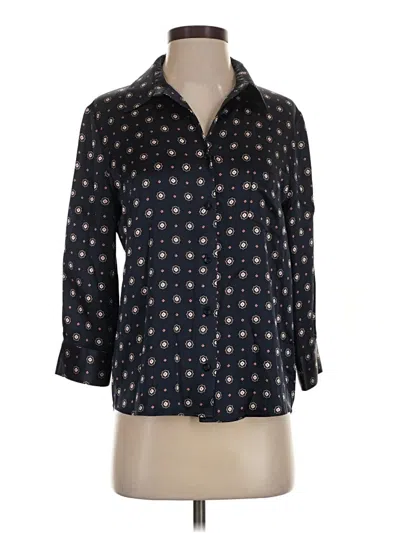 Pre-owned Anine Bing 3/4 Sleeve Button Down Shirt In Black