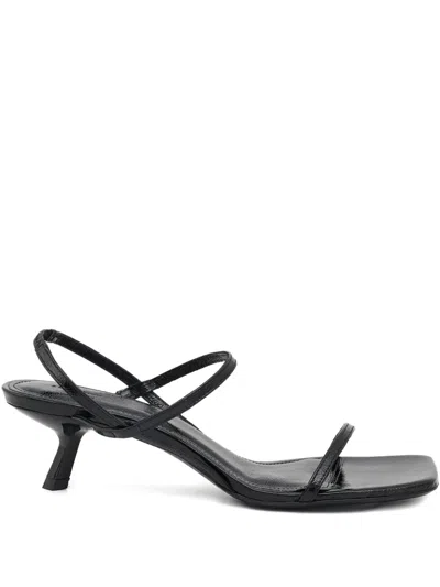 Anine Bing 50mm Square-toe Stiletto-heel Sandals In Black