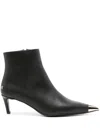 Anine Bing Gia Boots With Metal Toe Cap In Black In Black