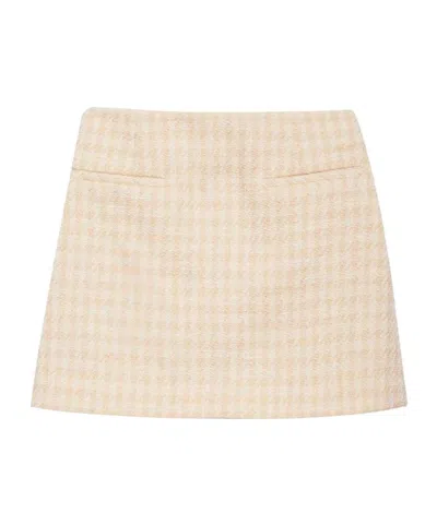 Anine Bing A Short Skirt With A Thousand-bird Pattern In Nude