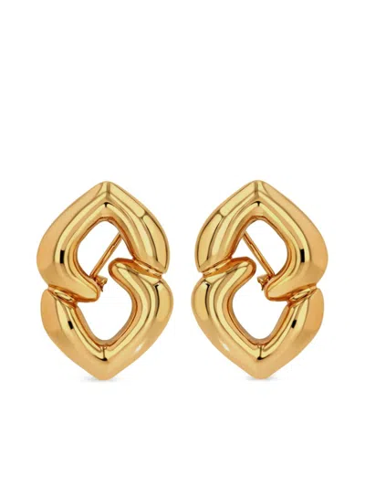 Anine Bing Abstract Heart Earrings In Gold
