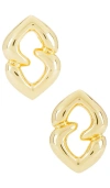 Anine Bing Abstract Heart Earrings In Metallic Gold