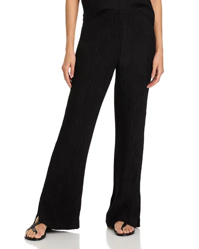 Anine Bing Aden Crinkle Finish Pants In Black