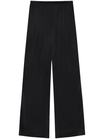Anine Bing Aden High-waisted Wide-leg Trousers In Black