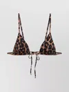 Anine Bing Adjustable Strap Triangle Cup Leopard Print Bikini Top