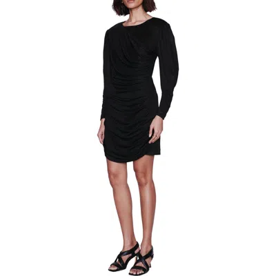 Anine Bing Alaia Ruched Minidress In Black