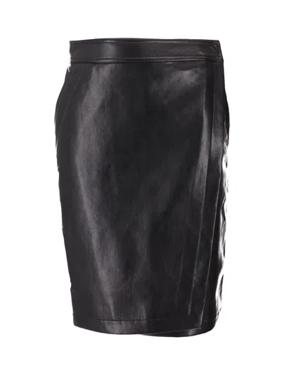 Anine Bing Alanis Skirt Black Recycled Leather