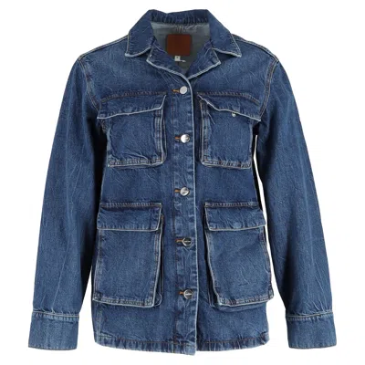 Anine Bing Alden Denim Jacket In Blue Cotton