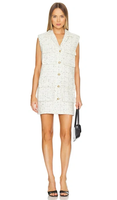 Anine Bing Alden Dress In Cream And Black Tweed