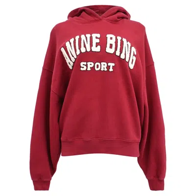 Anine Bing Alec Hoodie In Red Cotton